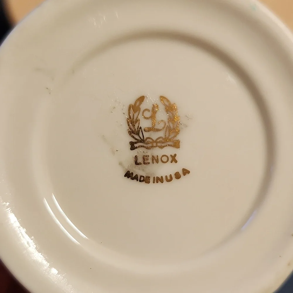 Vintage Lenox Glenwood Mill Gold Top Ivory Porcelain  Salt & Pepper Set